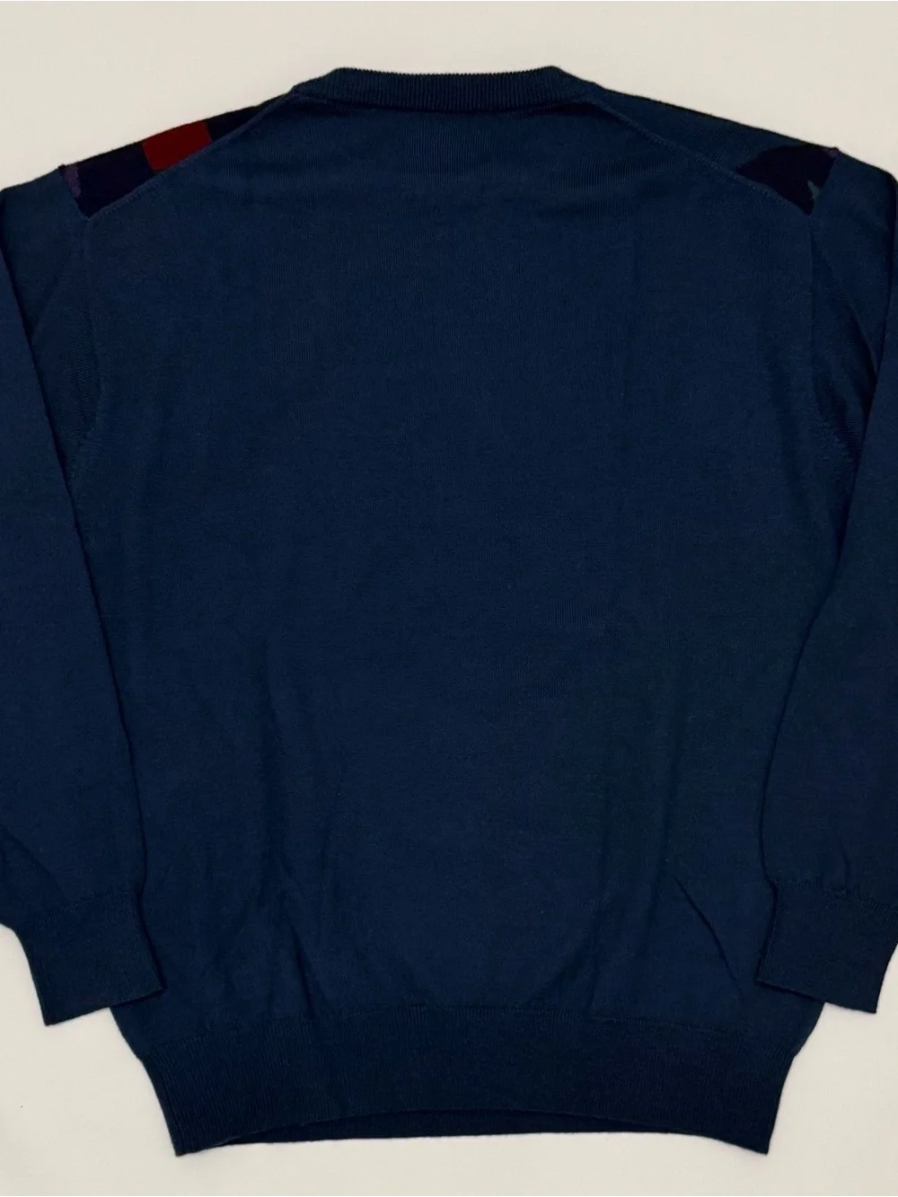 Vintage Bobby Jones Navy Crewneck Sweater with Abstract Pattern - 80s/90s